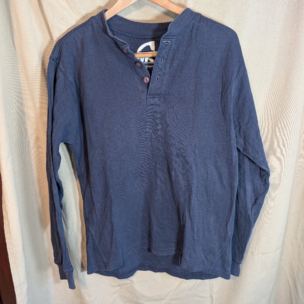 Mountain Khakis Cotton/Wool Henley Baselayer - Navy Blue - Men Small